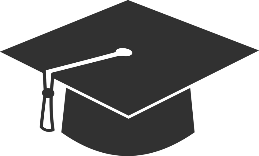 This picture shows a black cap that students are wearing for their graduation.